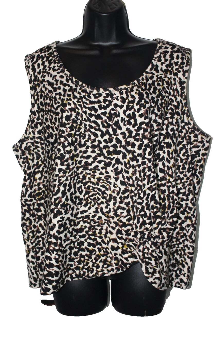 Cabi Animal Print Tank Top Sleeveless Casual Comfy Knit XXL